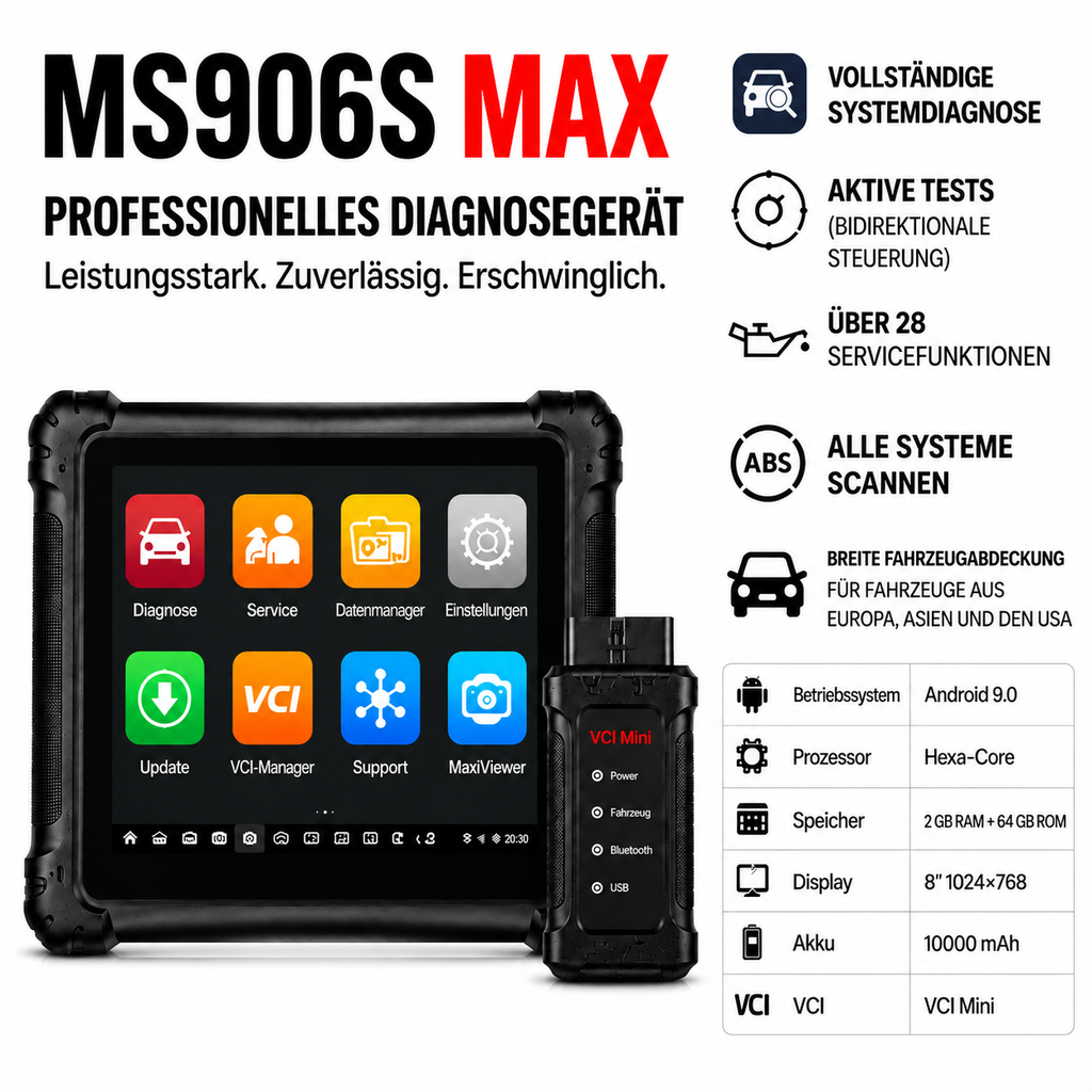 Professionelles KFZ Diagnosegerät mit Topologie ScanProfessionelles KFZ Diagnosegerät mit Topologie Scan
